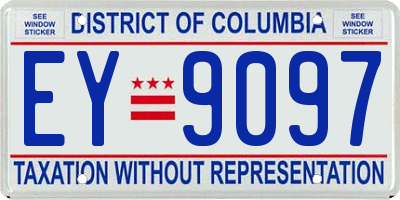 DC license plate EY9097