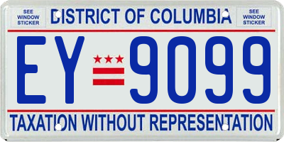 DC license plate EY9099