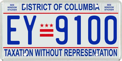 DC license plate EY9100