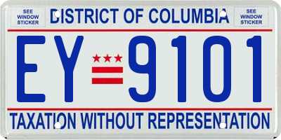 DC license plate EY9101