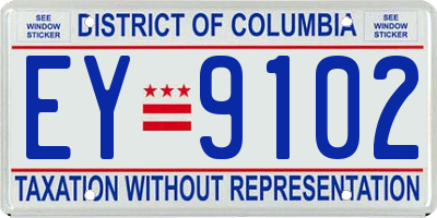 DC license plate EY9102