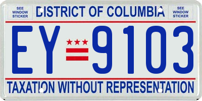 DC license plate EY9103