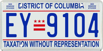 DC license plate EY9104