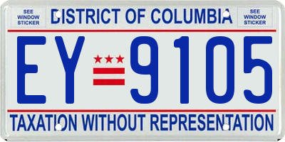 DC license plate EY9105