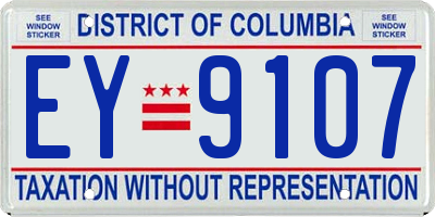 DC license plate EY9107