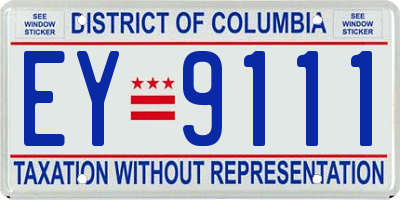 DC license plate EY9111