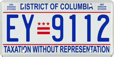 DC license plate EY9112