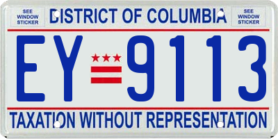 DC license plate EY9113