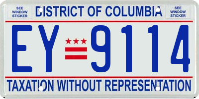 DC license plate EY9114