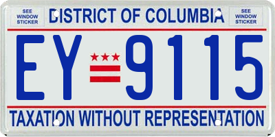 DC license plate EY9115