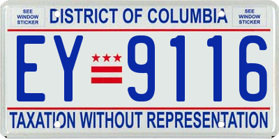 DC license plate EY9116