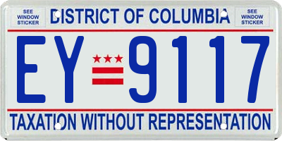 DC license plate EY9117