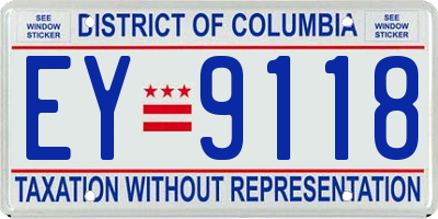 DC license plate EY9118