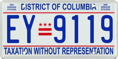 DC license plate EY9119