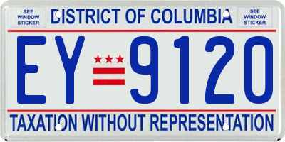 DC license plate EY9120