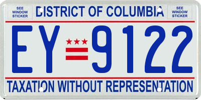 DC license plate EY9122