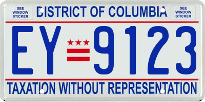 DC license plate EY9123