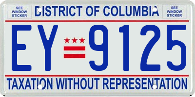 DC license plate EY9125