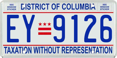 DC license plate EY9126