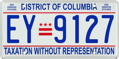 DC license plate EY9127