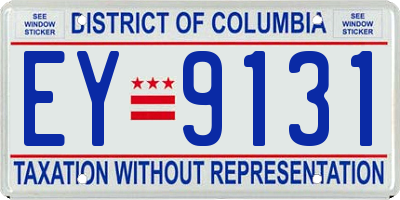 DC license plate EY9131