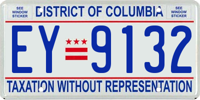 DC license plate EY9132