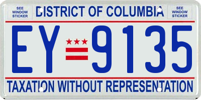 DC license plate EY9135