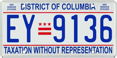 DC license plate EY9136