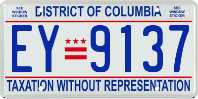 DC license plate EY9137