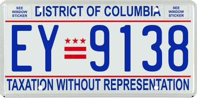 DC license plate EY9138