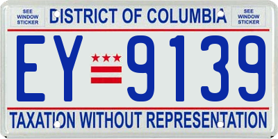 DC license plate EY9139