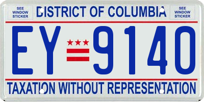 DC license plate EY9140