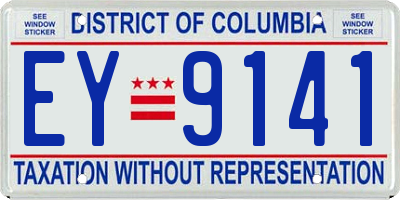 DC license plate EY9141