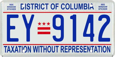 DC license plate EY9142