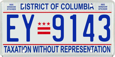 DC license plate EY9143