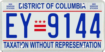 DC license plate EY9144