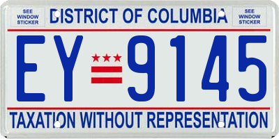 DC license plate EY9145