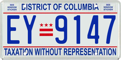 DC license plate EY9147