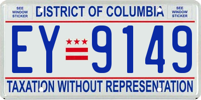 DC license plate EY9149