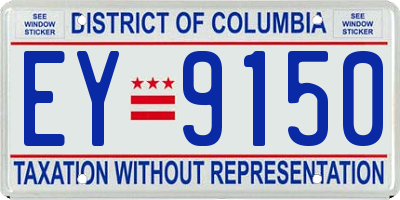 DC license plate EY9150