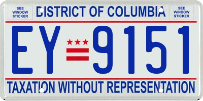 DC license plate EY9151