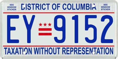 DC license plate EY9152