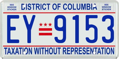 DC license plate EY9153