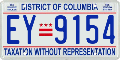 DC license plate EY9154