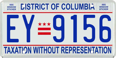 DC license plate EY9156