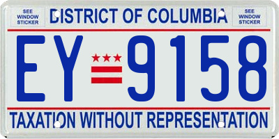 DC license plate EY9158