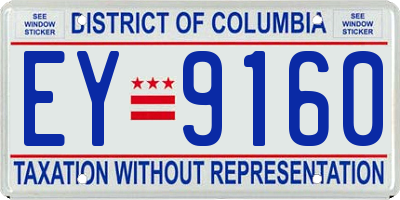 DC license plate EY9160