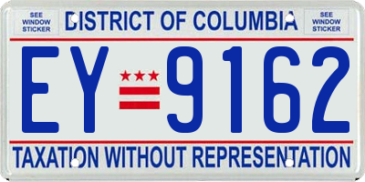 DC license plate EY9162