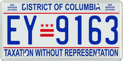 DC license plate EY9163