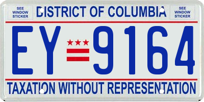 DC license plate EY9164